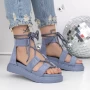Sandale s niskim potplatom za žene 3HXS57 Traperice plave | Mei