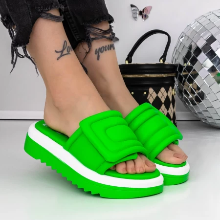 Papuče za žene s niskim potplatom 3GH22 Zelena | Mei