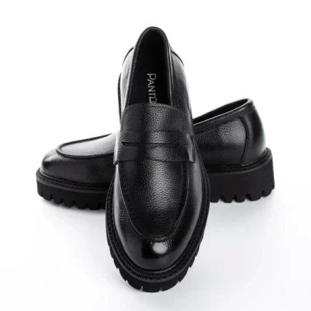 Mocasini Barbati din piele naturala 5NXE23 BLACK | PANTOFUL