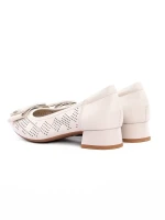 Pantofi cu Toc Gros 3297-23 CREAM | ADVANCER