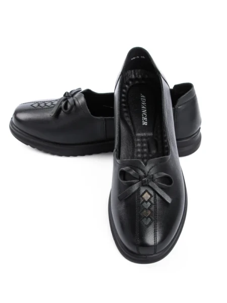 Pantofi Casual Dama din piele naturala 66-5 BLACK | ADVANCER