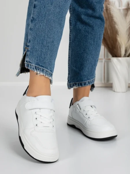 Sneakers Dama A87 WHITE-BLACK | FASHION