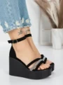 Sandale Dama cu Platforma 5SY15 BLACK | MEI