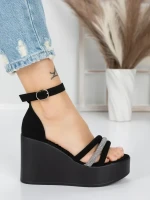 Sandale Dama cu Platforma 5SY15 BLACK | MEI