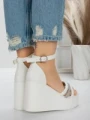 Sandale Dama cu Platforma 5SY15 WHITE | MEI