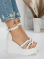 Sandale Dama cu Platforma 5SY15 WHITE | MEI