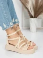 Sandale Dama cu Talpa Joasa 5H23 BEIGE | MEI