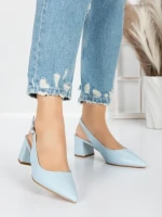 Pantofi cu Toc Gros 5YZ11 BLUE | MEI