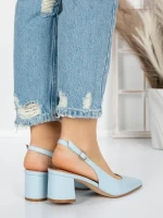 Pantofi cu Toc Gros 5YZ11 BLUE | MEI