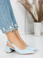 Pantofi cu Toc Gros 5YZ11 BLUE | MEI
