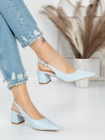 Pantofi cu Toc Gros 5YZ11 BLUE | MEI