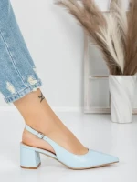 Pantofi cu Toc Gros 5YZ11 BLUE | MEI