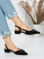 Pantofi cu Toc Gros 5YZ12 BLACK | MEI