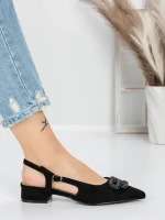 Pantofi cu Toc Gros 5YZ12 BLACK | MEI