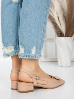 Pantofi cu Toc Gros 5YZ12 APRICOT | MEI