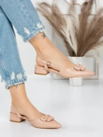 Pantofi cu Toc Gros 5YZ12 APRICOT | MEI