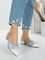 Pantofi cu Toc Gros 5YZ13 WHITE | MEI