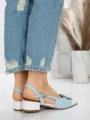 Pantofi cu Toc Gros 5YZ13 WHITE | MEI