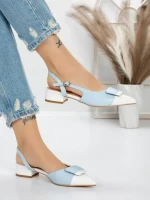 Pantofi cu Toc Gros 5YZ13 WHITE | MEI