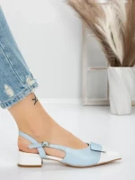 Pantofi cu Toc Gros 5YZ13 WHITE | MEI