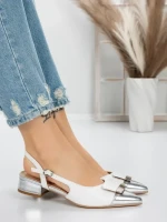 Pantofi cu Toc Gros 5YZ13 SILVER | MEI