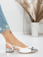 Pantofi cu Toc Gros 5YZ13 SILVER | MEI