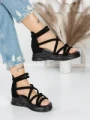 Sandale Dama cu Talpa Joasa 5H3 BLACK | MEI