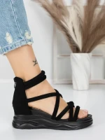 Sandale Dama cu Talpa Joasa 5H3 BLACK | MEI