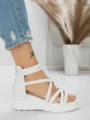 Sandale Dama cu Talpa Joasa 5H3 WHITE | MEI