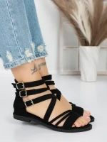 Sandale Dama cu Talpa Joasa 5HXS3 BLACK | MEI