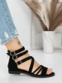 Sandale Dama cu Talpa Joasa 5HXS3 BLACK | MEI