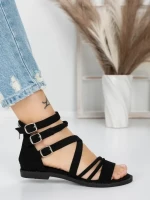 Sandale Dama cu Talpa Joasa 5HXS3 BLACK | MEI