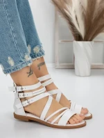 Sandale Dama cu Talpa Joasa 5HXS3 WHITE | MEI