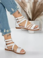 Sandale Dama cu Talpa Joasa 5HXS3 WHITE | MEI