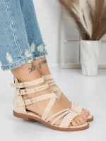 Sandale Dama cu Talpa Joasa 5HXS3 BEIGE | MEI