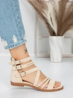 Sandale Dama cu Talpa Joasa 5HXS3 BEIGE | MEI