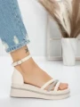 Sandale Dama cu Platforma 5HXS8 BEIGE | MEI