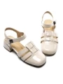 Pantofi cu Toc Gros 21161 CREAM | ADVANCER