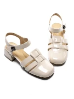 Pantofi cu Toc Gros 21161 CREAM | ADVANCER