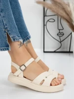 Sandale Dama cu Talpa Joasa 5WL30 BEIGE | MEI