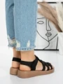 Sandale Dama cu Talpa Joasa 5XJ53 BLACK | MEI