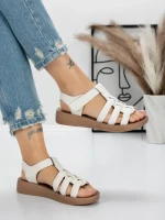 Sandale Dama cu Talpa Joasa 5XJ53 WHITE | MEI