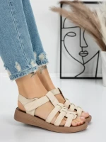 Sandale Dama cu Talpa Joasa 5XJ53 BEIGE | MEI
