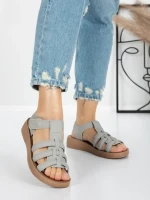 Sandale Dama cu Talpa Joasa 5XJ53 GREY | MEI