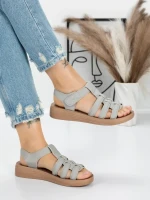 Sandale Dama cu Talpa Joasa 5XJ53 GREY | MEI