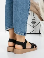 Sandale Dama cu Talpa Joasa 5XJ55 BLACK | MEI