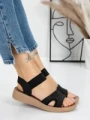 Sandale Dama cu Talpa Joasa 5XJ55 BLACK | MEI