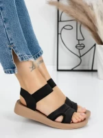 Sandale Dama cu Talpa Joasa 5XJ55 BLACK | MEI