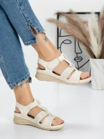 Sandale Dama cu Talpa Joasa 5GZ26 BEIGE | MEI