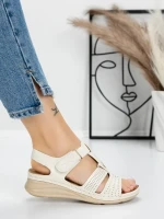 Sandale Dama cu Talpa Joasa 5GZ26 BEIGE | MEI